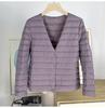 Convertible Round Neck/V-Neck Women's Slim Lightweight Down Jacket - 90% Duck Down, Warm, Packable, Short Outerwear.