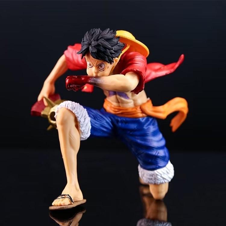 Unique Pvc Anime Figure Of Luffy In Knee Pose Featuring Three Distinct Variants Color