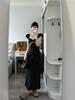 French Coffee Break Temperament Long Dress Women's Summer New Design Feeling Waist Thin Black Polka Dot Dress