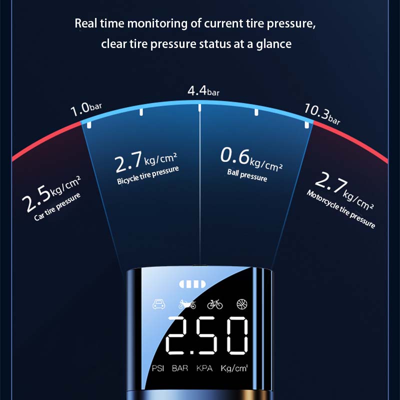 New Wireless Smart Car Air Pump Small Portable Car Tire Inflation Charging Lighting Accurate Pressure Emergency Power Lighting