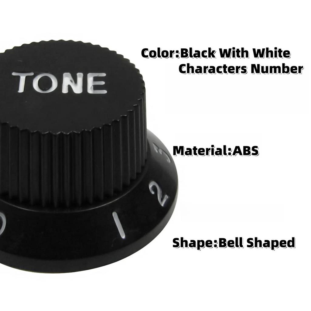 Miwayer 3Pcs/set Plastic Guitar Knobs /2T1V Volume Tone Control Knobs Top Hat Caps/for ST SQ Electric Guitar Parts