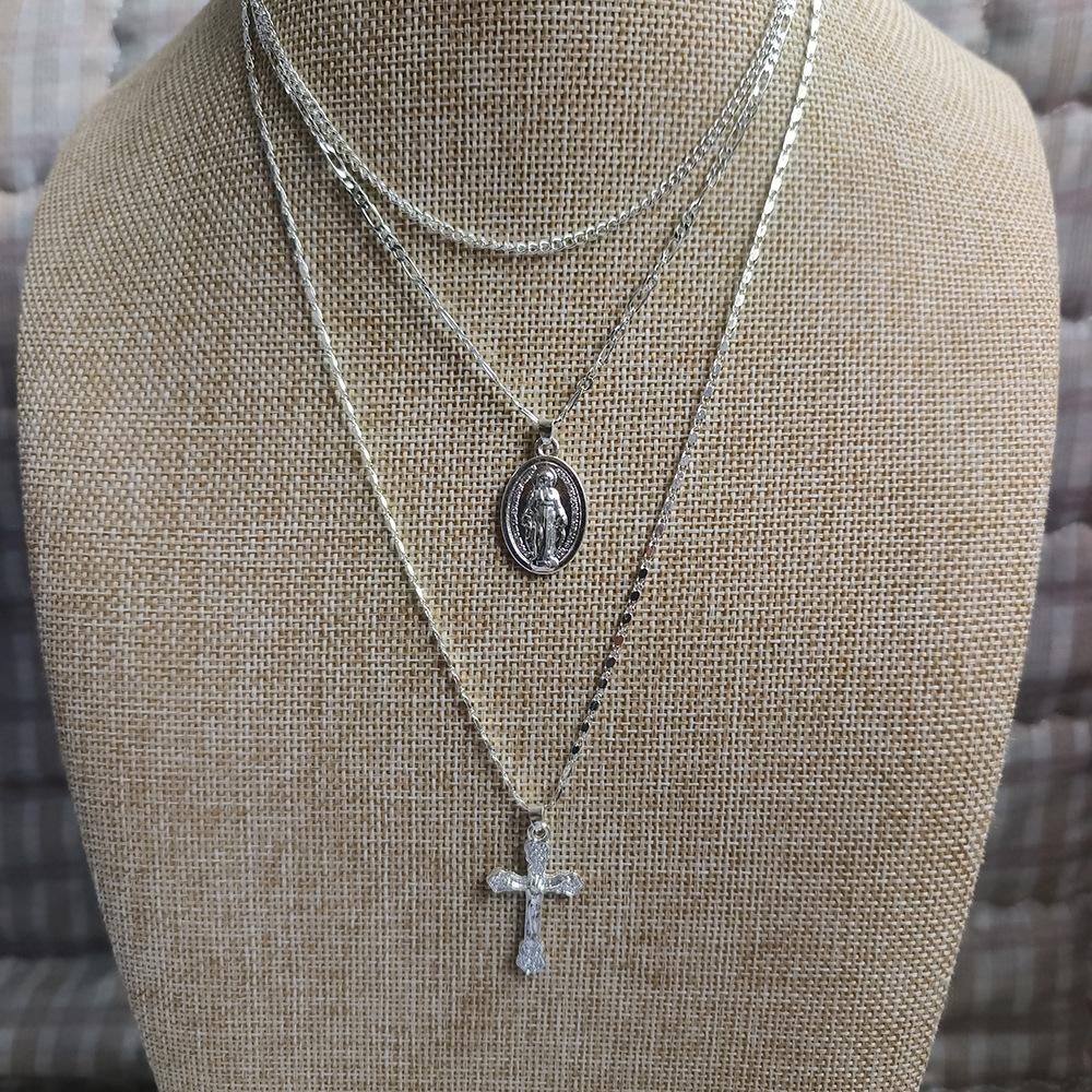

Multilayer Pendant Necklace on Neck Chain Women Crystal Zircon Heart Star Charm Layered Necklace Vintage Female Neck Jewelry
