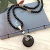 Retro Literary and Artistic Ebony Long Necklace, Men's and Women's Clothes Accessories Pendant, Versatile Sweater Chain Pendant