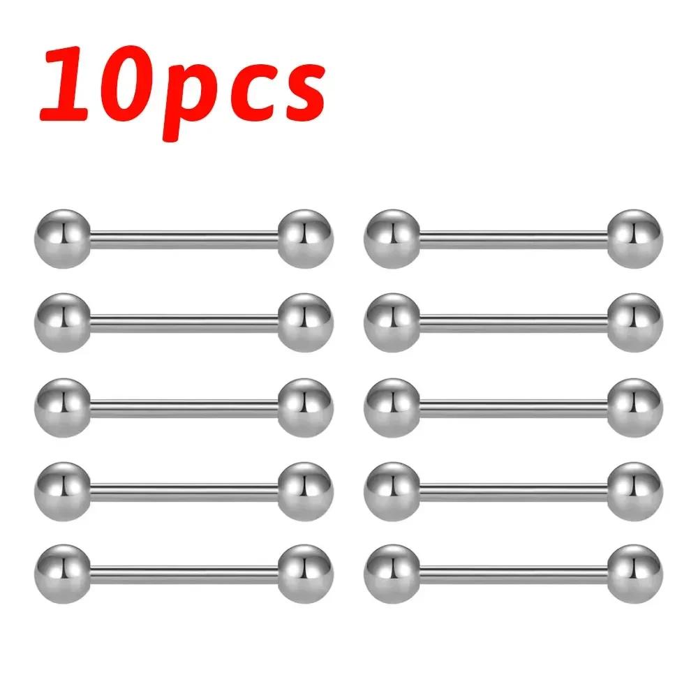 1/10pcs F136 Implant Grade Titanium Internal Thread Barbell Straight Piercing 14G 16G Bar Tongue Nail Lip Industrial Anodized
