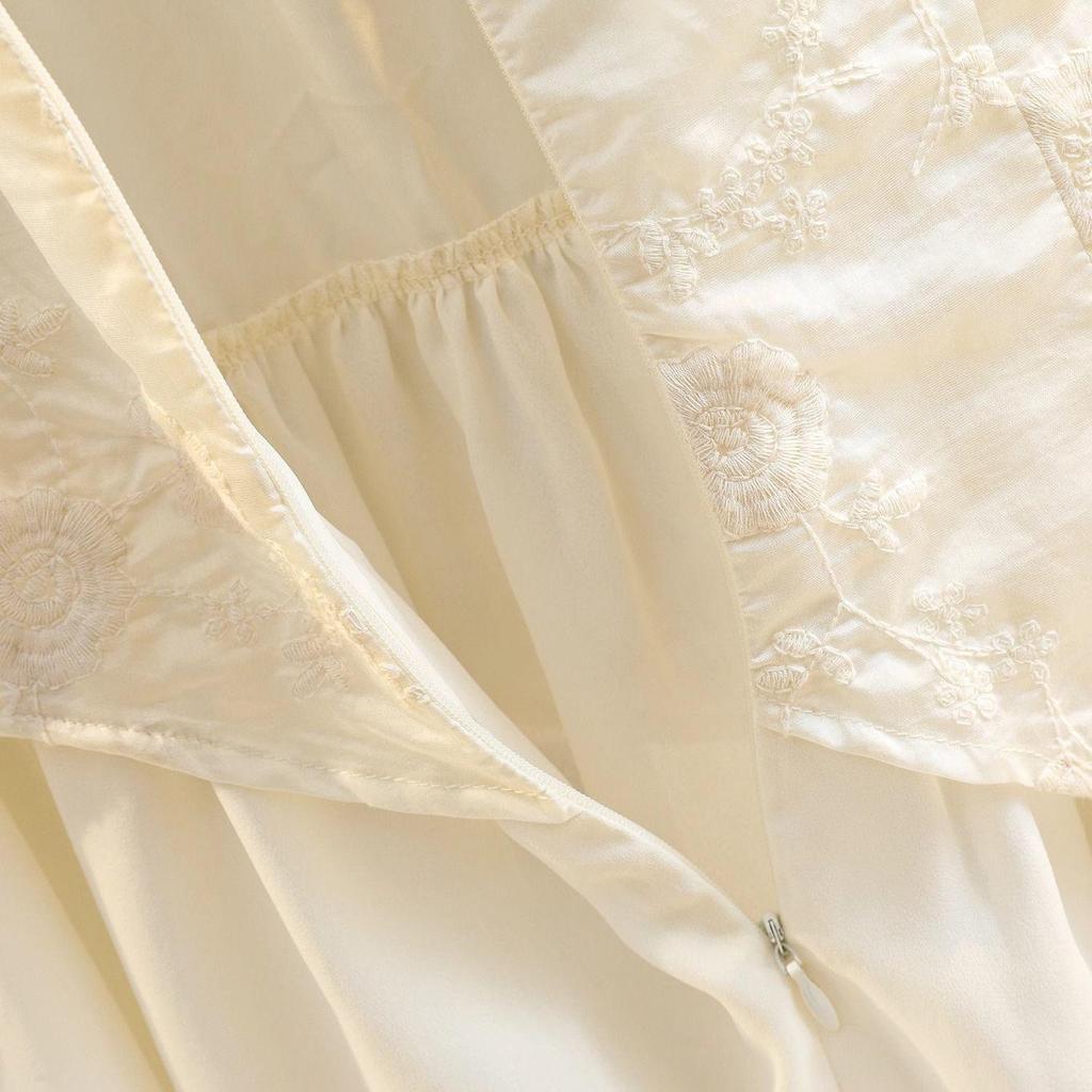 Chinese Stand-up Collar Shirt Top Irregular Embroidered Shirt Buckle Summer Senior 2025 Shirt