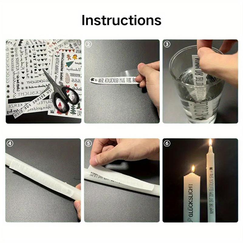 Рождественские наклейки на свечи Атмосфера вечеринки Свеча Водная наклейка — фото 11