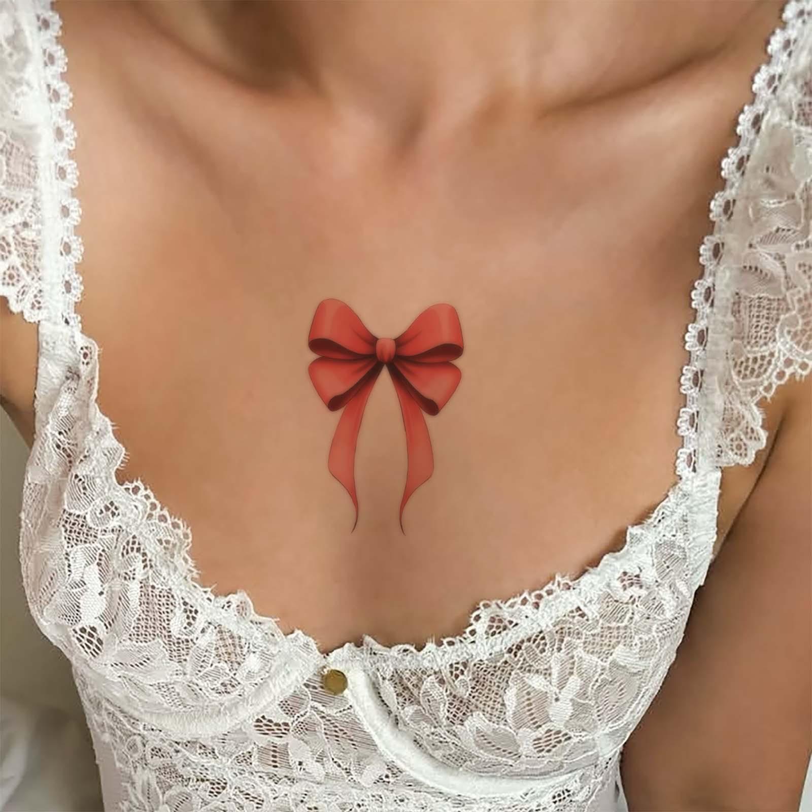 Glow Makeup Unisex Tattoo Sticker Premium Sweet Cool Babes Bow Tattoo Sticker