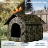 Outdoor Cat House Foldable Weatherproof Outdoor Oxford Cat Shelter Non Slip Bed Tent Hideaway Windproof Condos for Sleeping