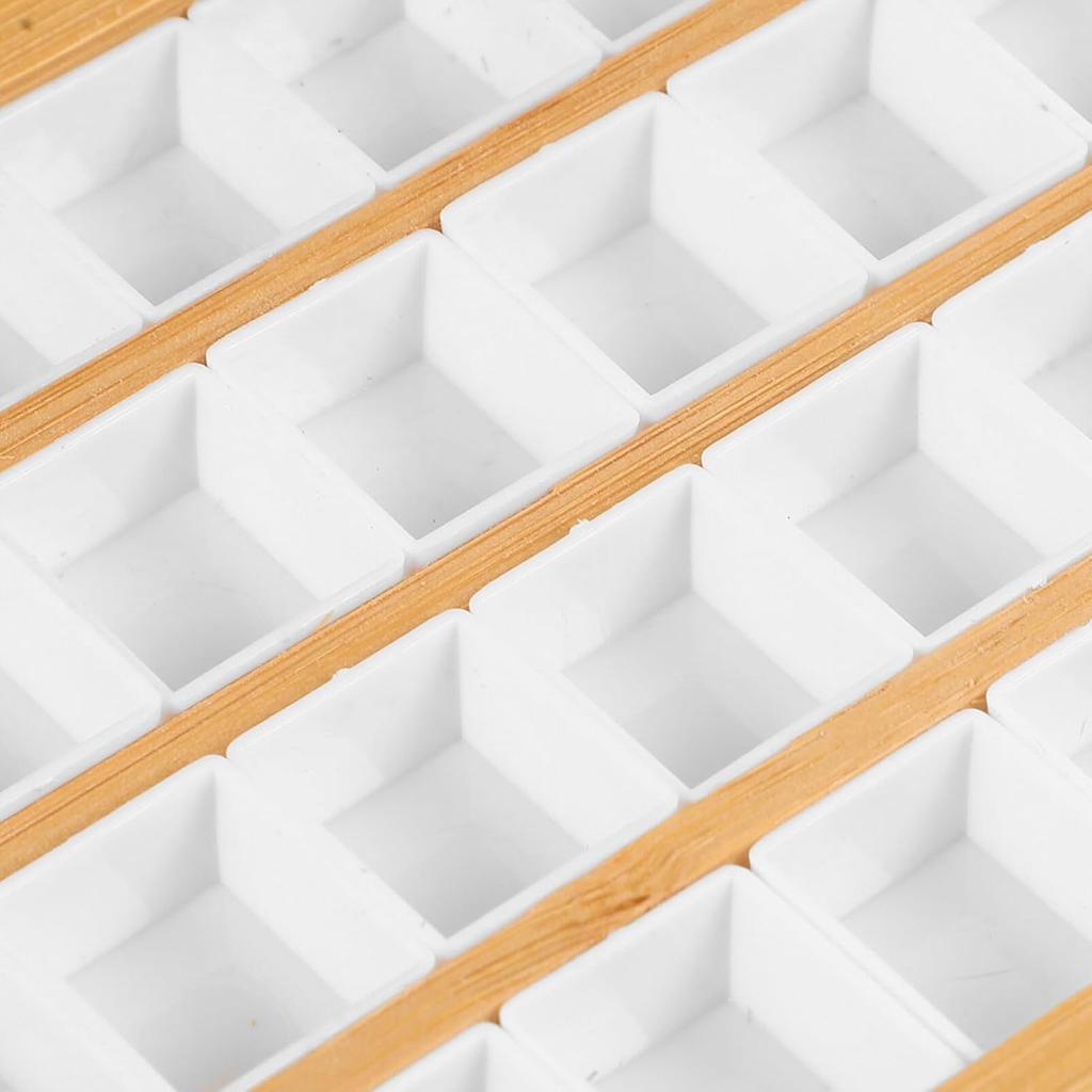 Watercolor Paint Palette 36 Empty Half Pans 4x6 Inch Wooden Travel Box Case for Acrylic Gouache Painting Amateur Hobbyists Painting Artists Lovers