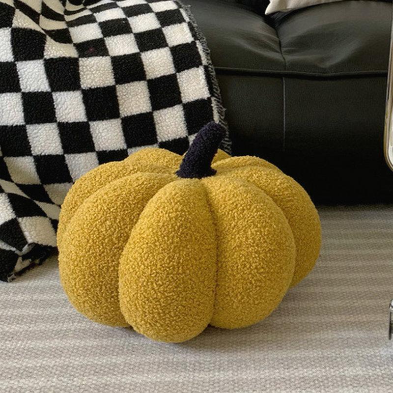 Vintage Colour Pumpkin Shaped Plushie Pillow Nordic Style Room Decor Pillow Plush Dot Point Sofa Living Room Bedside Bed Cushion