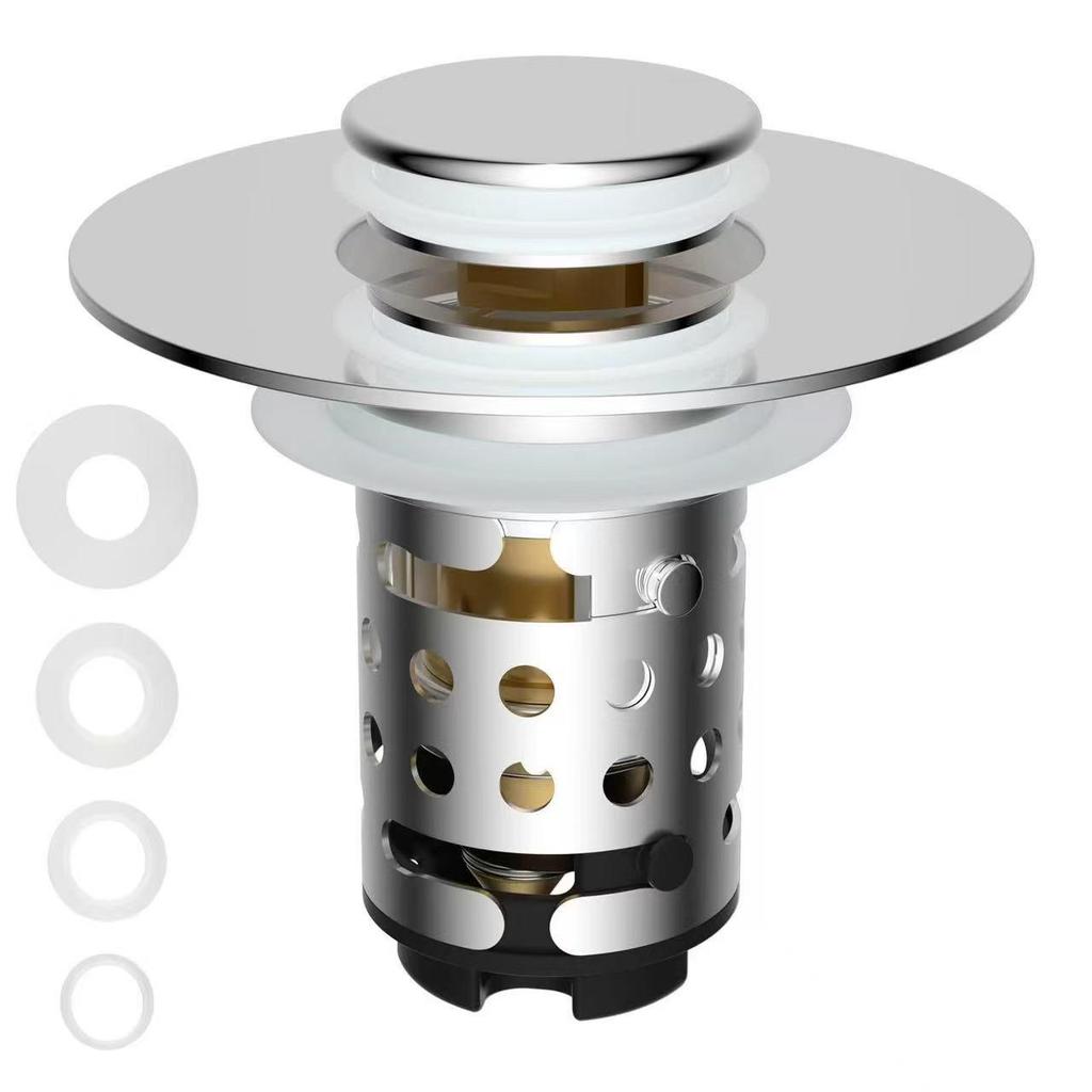 Universal Anti-Clog Bounce Filter Drain Stopper for Wash Basins