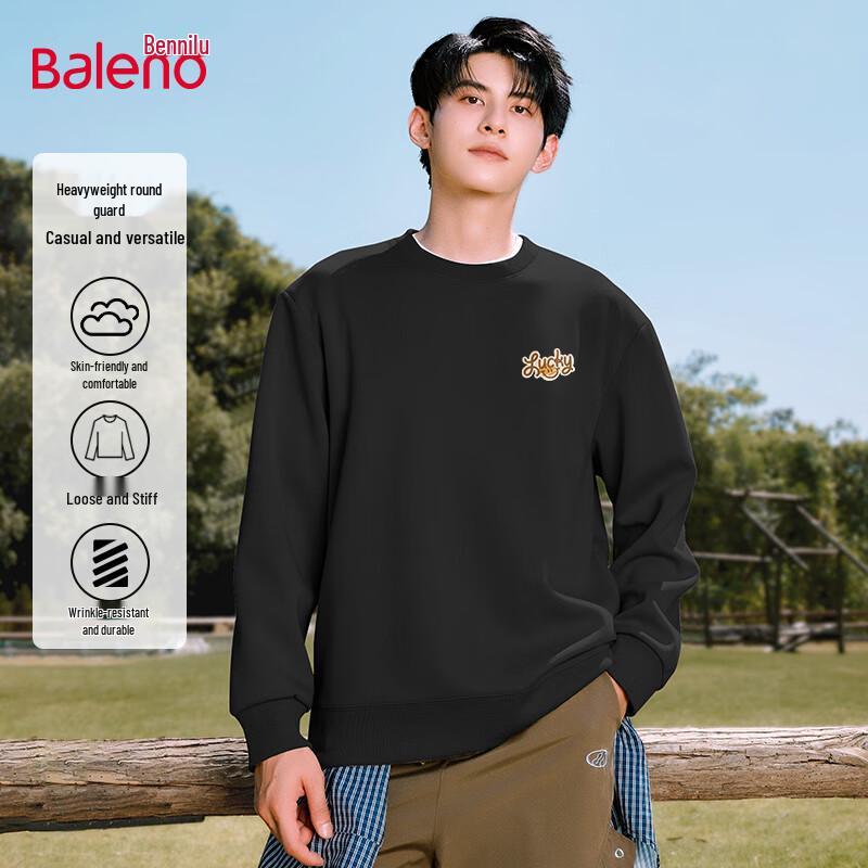 Baleno Men's Round Neck Long Sleeve Loose Fit Sweatshirt