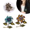 Vintage Fashion Elegant Enamel Plants Flower Brooches For Women Banquet Party Office Clothing Coat Accessries Gifts