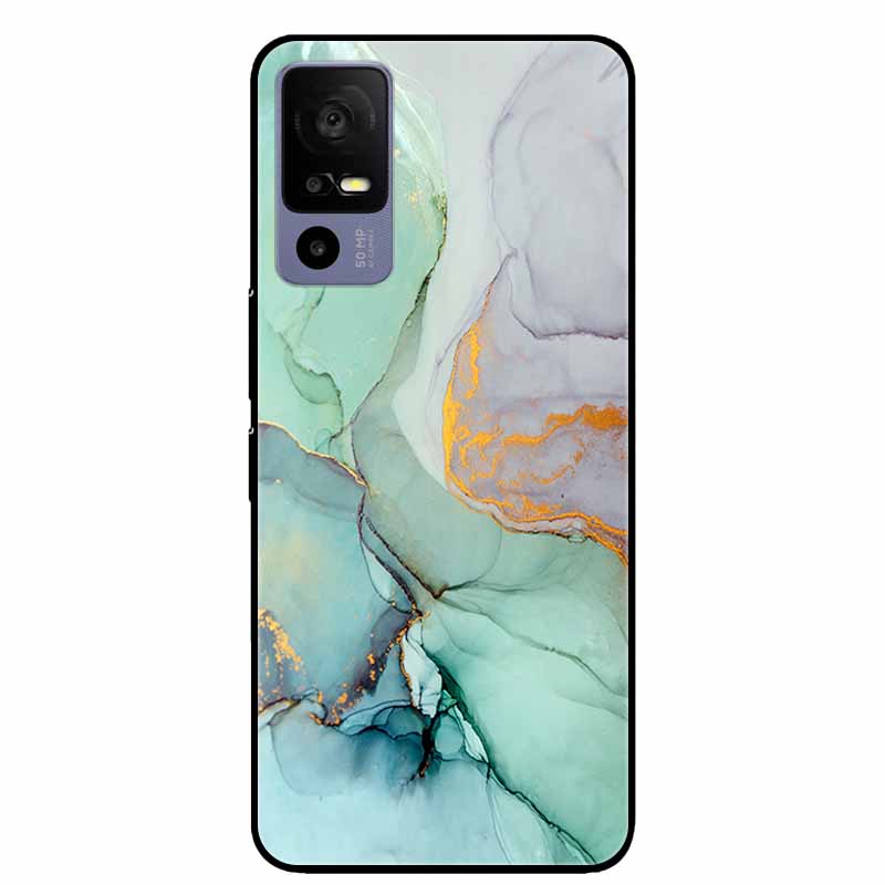 For TCL 40 R 5G Case Fashion Marble Soft TPU Silicon Back Cover for TCL 40R T771K T771H Phone Cases Protect Funda Shells Paras