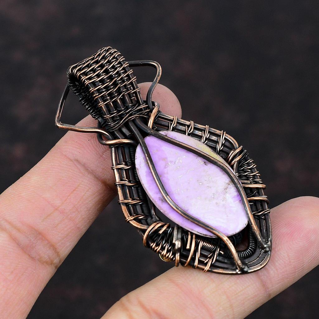 Phosphosiderite Pendant Copper Wire Wrapped Pendant Handmade Jewelry Gemstone Pendant Copper Wire Jewelry Phosphosiderite Jewelry For Gift