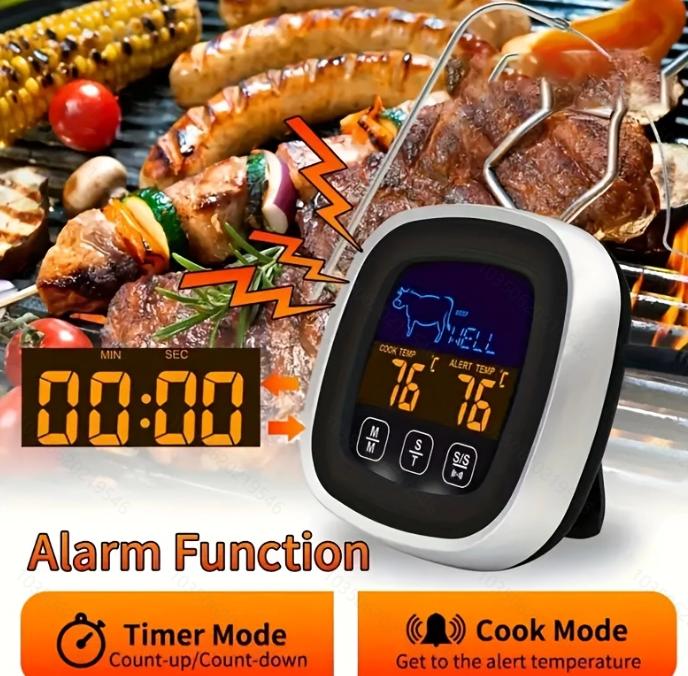 Mattermometer touch LCD-display, termometer kök kött digital grilltermometer.