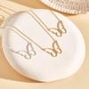 Jeshayuan Custom Initial Necklace with Butterfly Stainless Steel Letter Necklace Personalized Butterfly Jewelry for Women