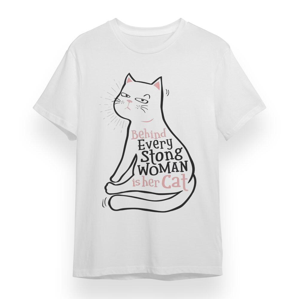 

Women s Plus Size T-shirt With Empowered Cat Lover Graphic White 100% Cotton Tee 3XL