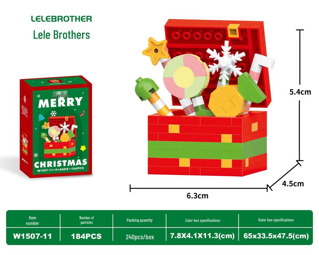 Stavebnice Santa Clause z mikročástic: 60 typů, Slepá krabička kompatibilní s Lego
