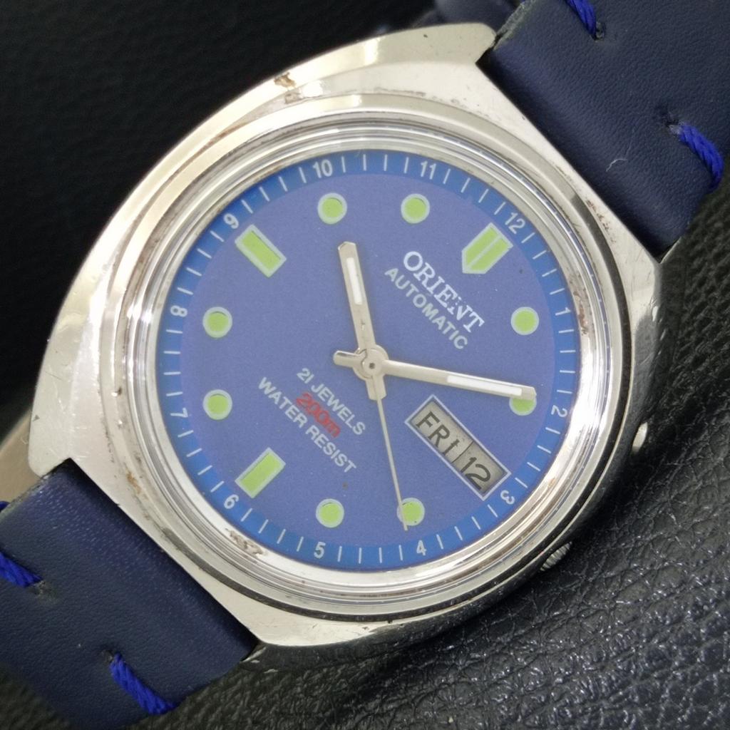 Orient AUTOMATIC 46941 JAPAN MENS VINTAGE BLUE COLOR DIAL WATCH A701850-5 R207-a701850