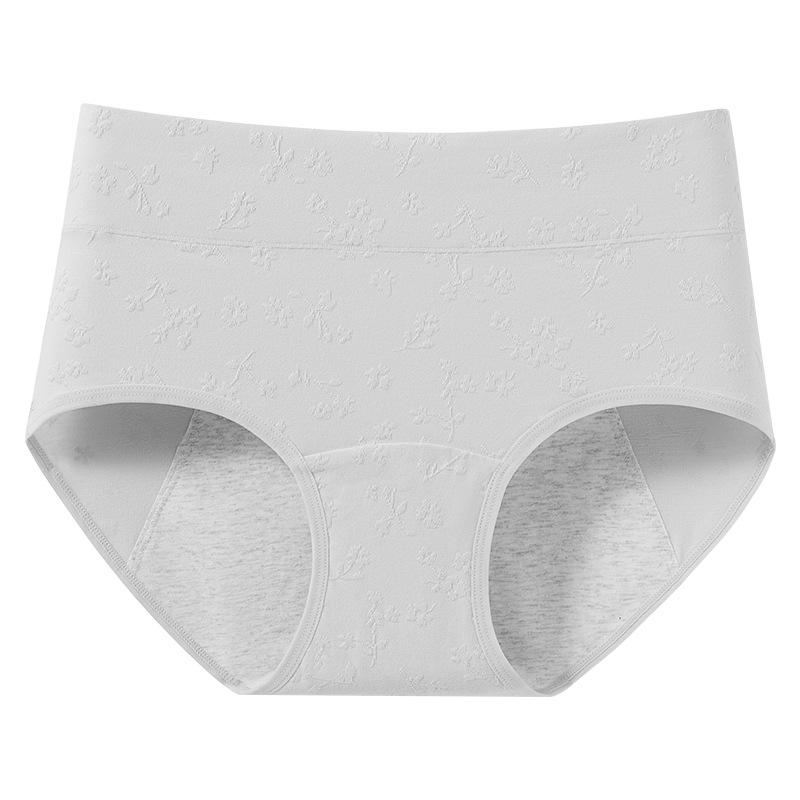 Women's Spring and Autumn Period Leak Proof High Waist Cotton Antibacterial Crotch Non Mark Triangle Briefs