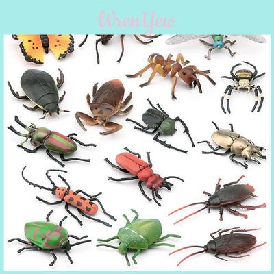 Assorted Realistic Insect Figurines Collection Featuring Butterflies Ants Beetles Spiders And Cockroaches Made From Durable Pvc
