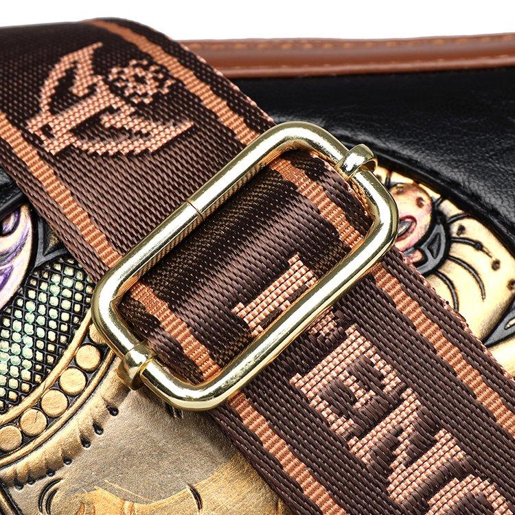 Damenhandtasche Damen 2024 neue literarische und nationale Stilmode geprägte Muttertasche Mode lässige Schulter Umhängetasche