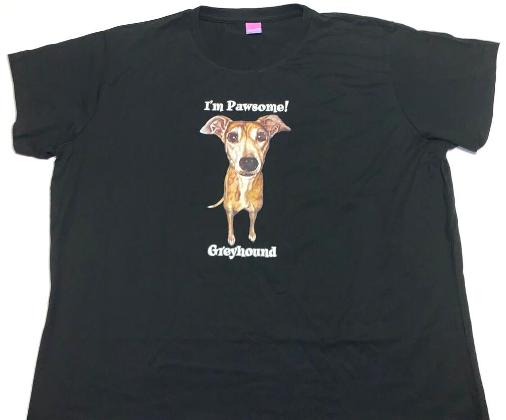 Happy Confident Greyhound Dog Animal Pet Lover T-Shirt New! Womens Ladies 2XL Unisex T-Shirt M