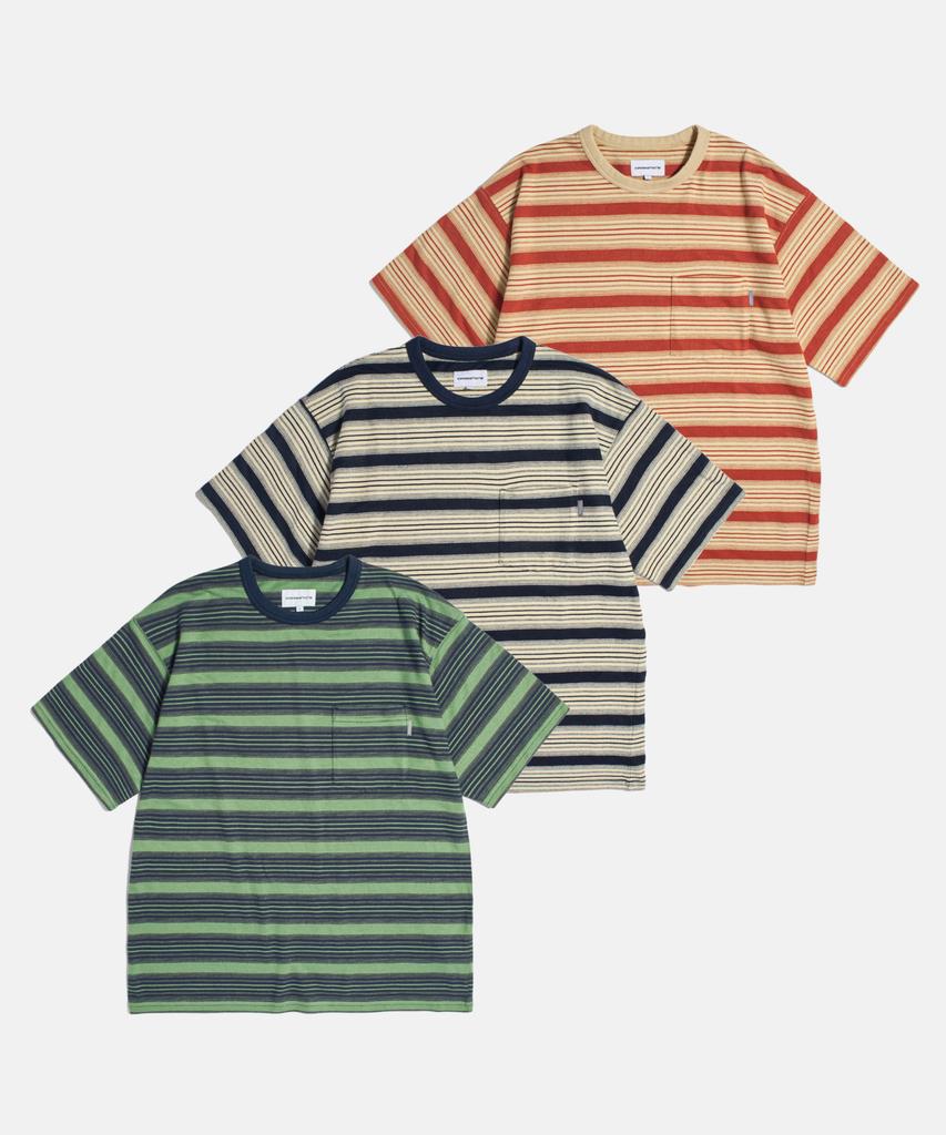 ESPIONAGE Vintage Border Pocket Tee Navy