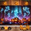 1pc Halloween Background Banner Ghost and Pumpkin Lantern Background Creepy Forest Scene Pumpkin and Ghost Home Decoration Ba