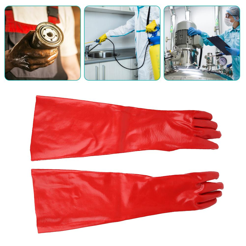 Long Anti Chemical Gloves PVC Acid Alkali Oil Resistant Coldproof Hands Protector for Industry Laboratory