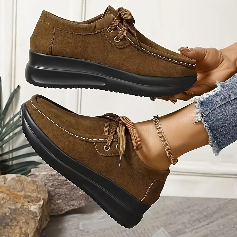 2025 Spring/Summer New Arrival Plus Size Lace-Up Flats with Thick Soles Casual Women's Shoes Size 43