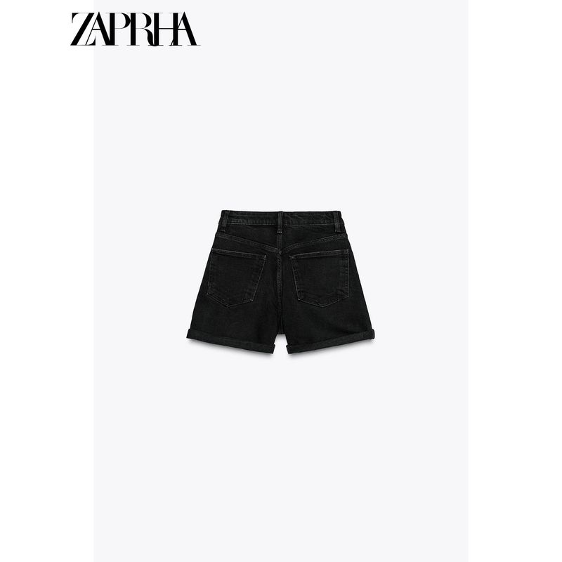 Zaprha 2025 New Arrival High Waist Loose Comfortable Edition Type Straight-leg Casual Denim Shorts Female Slim Looking 8197107