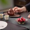 Chinese Zen Walnut Wood Fruit & Snack Serving Plate