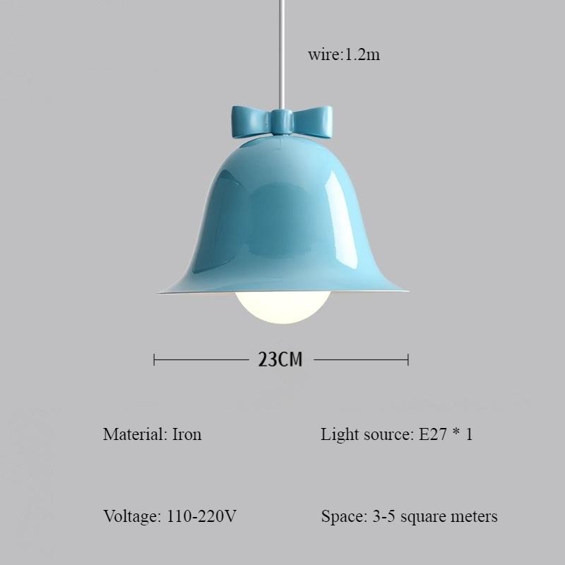 Christmas Bell Macaron Rainbow Iron Pendant Lamp Modern Nordic Bedroom Board Study Home Decoration Chandelier E27 Luster Light