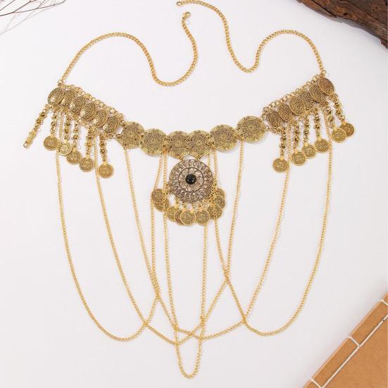 Alloy Waist Chain Retro Style Coin Tassel Decor Belt Chain