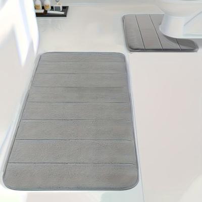 2 st/set Badrumsmatta Halkfri botten 40x60cm 40x50cm Korallvelour U-formad Fyrkantig Badrumsdyna