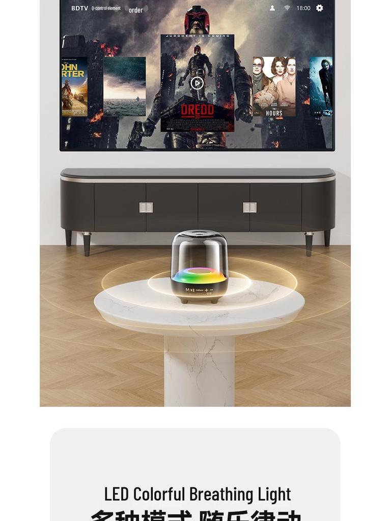 Colorful Bluetooth Speaker: High-Quality Sound, Portable, Multi-Mode, Large Volume, T58 Car Subwoofer.