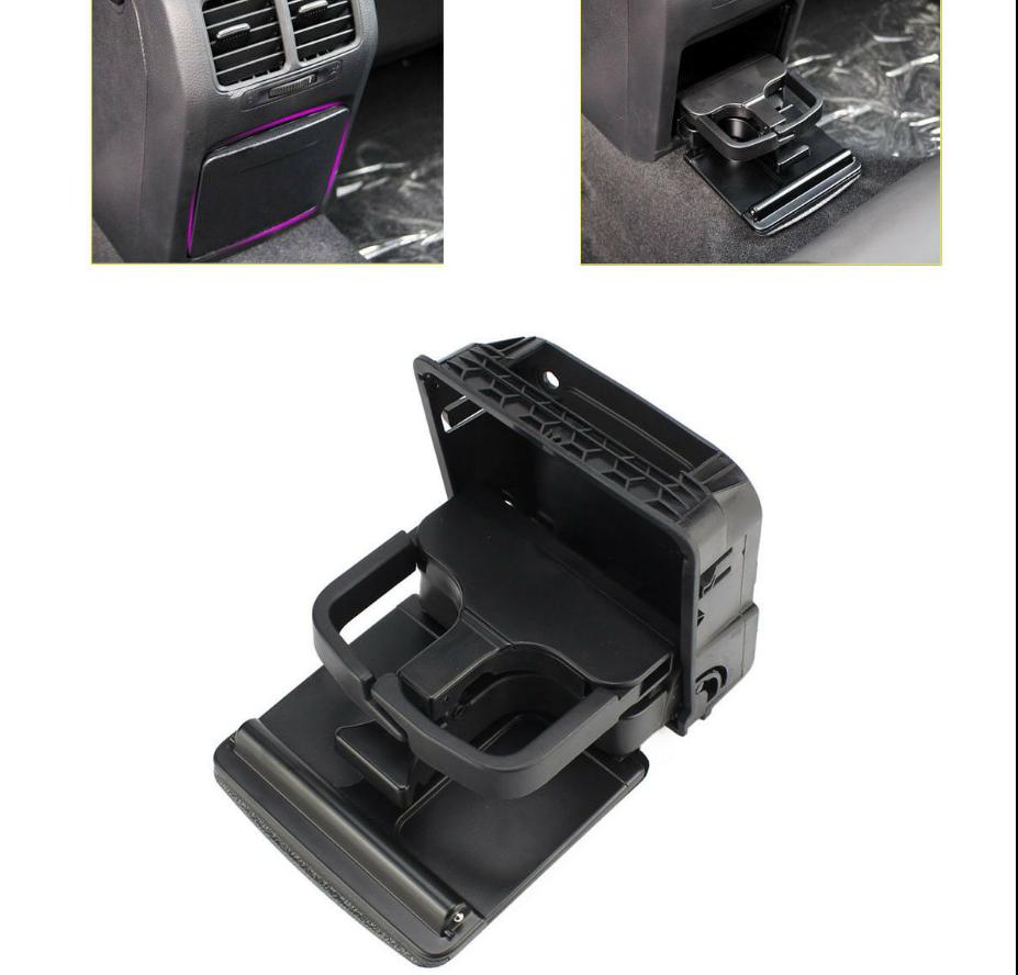 

Rear Armrest Central Console Cup Holder For VW Jetta Gti MK5 Golf MK6 Black