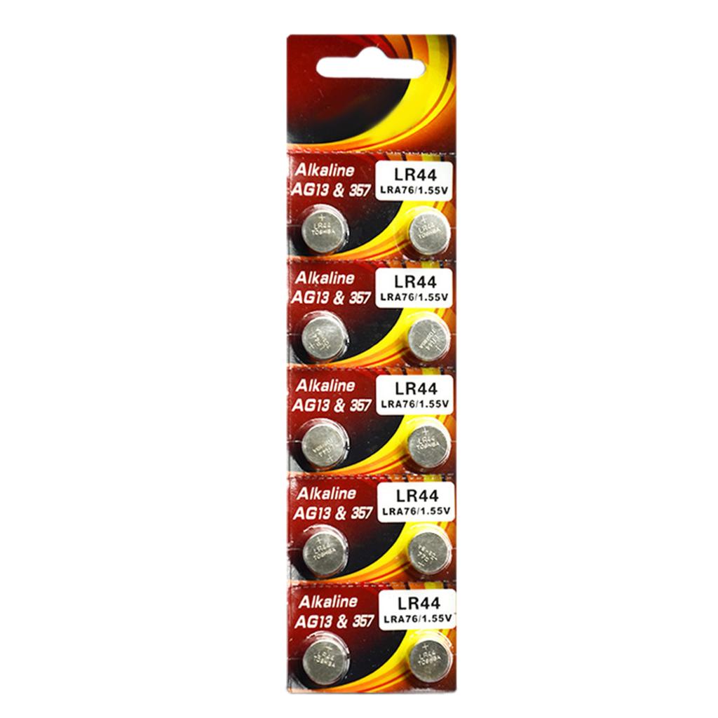 10Pcs AG13 Button Batteries LR44 A76 357 357A LR1154 SR1154 SR44 GP76 Suitable For Watch Remote Control Electric Toy