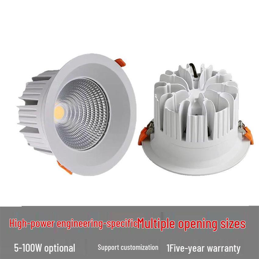 

Светодиодный даунлайт COB высокой мощности 30 Вт-100 Вт в наличии 7W chip; diameter 90mm, cutout 75mm; 3500K