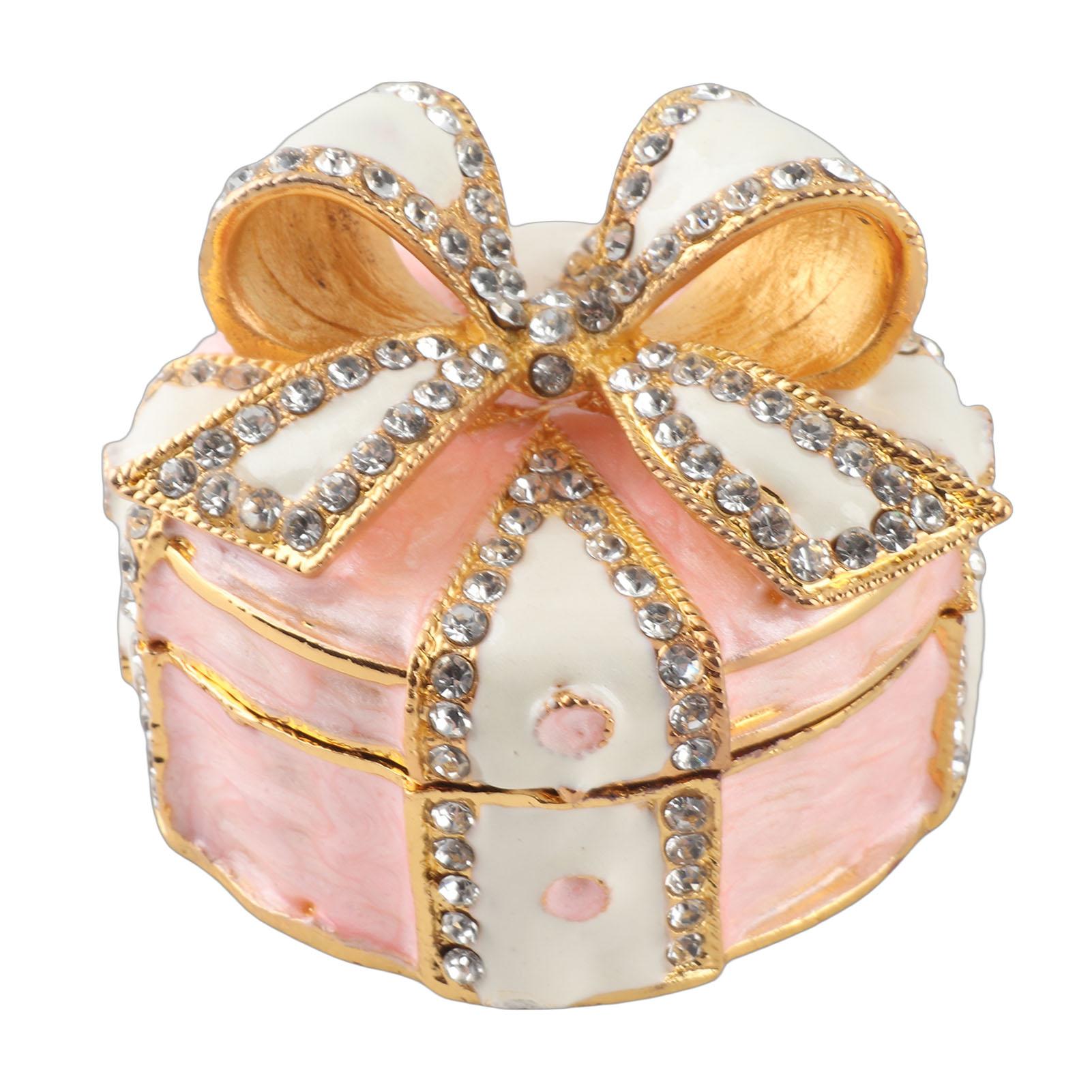 

Bow Knot Jewelry Box Zinc Alloy Rhinestone Decorative Bow Ear s Jewelry for Birthday