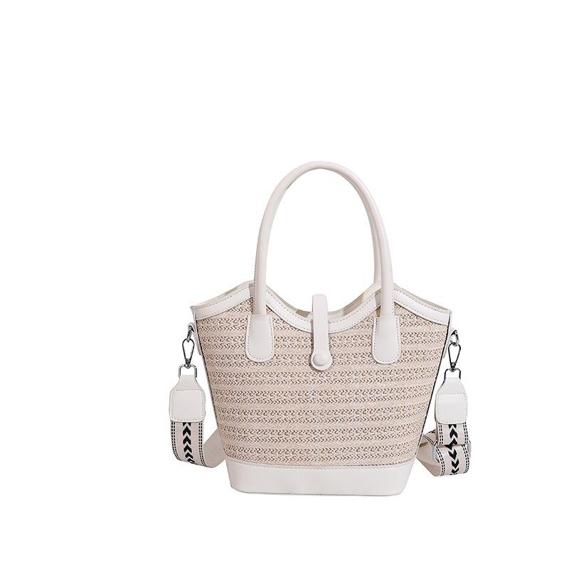 

Women s Large Straw Woven Bucket Bag - 2026 Spring/Summer Fashion Crossbody for Beach Vacations