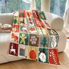 Festive Christmas-themed Illustrated Designs Blanket Flannel Material Soft Warm for All Seasons Home Outdoor Camping Picnics RV