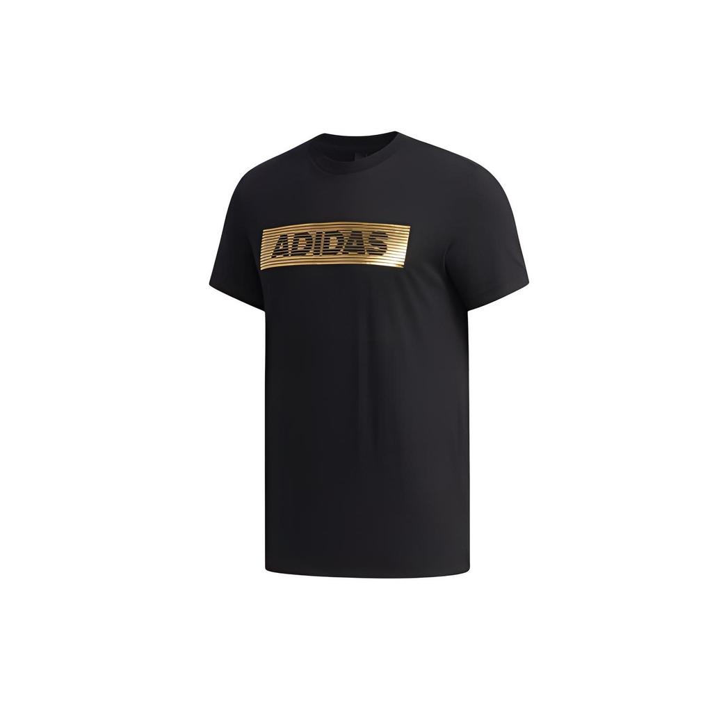 Adidas T Shirts Men's Black Crew Neck Moderate Straight Fit EH3814