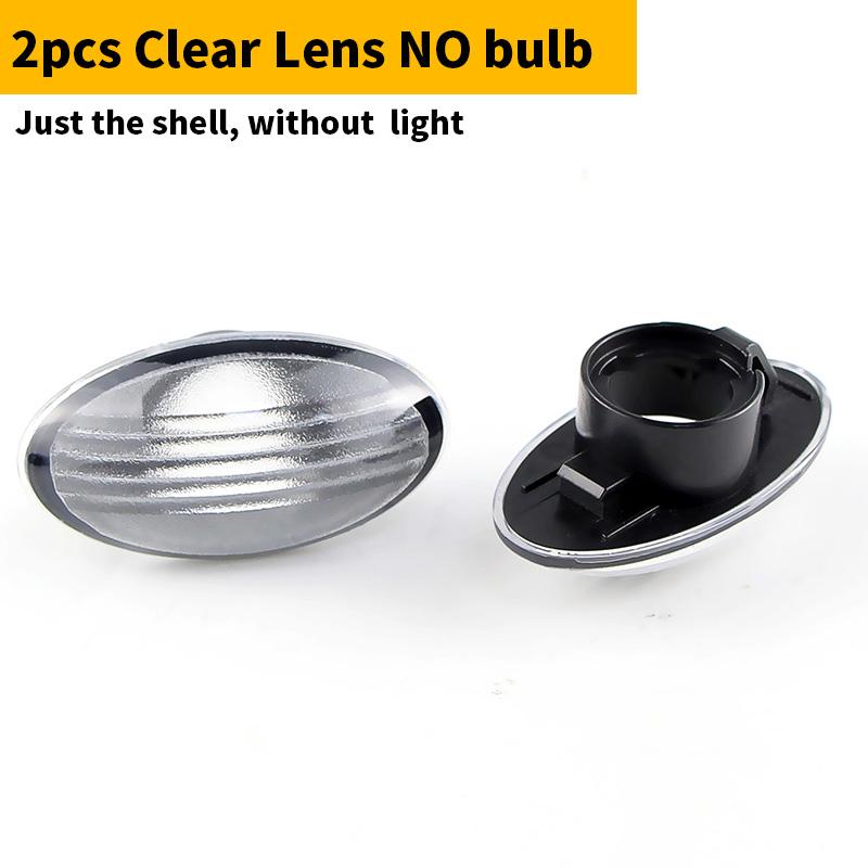 

2Pcs Car Turn Signal Side Fender Marker Light Housing Cover Shell For Mini Cooper R50 02-06 R52 2004-2008 R53 02-06 Accessories Clear lens No bulb