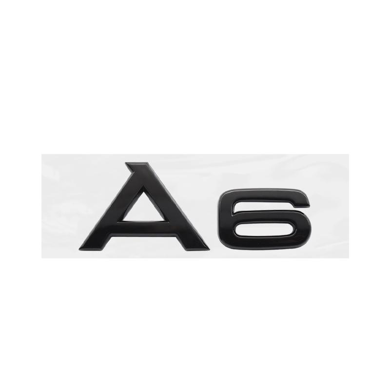 ABS Car 273mm Hood Front Grill 192mm Rear Trunk Emblem For AUDI A6 2020-2023 4Ring Logo Sticker A6 Quattro Mark Auto Accessories