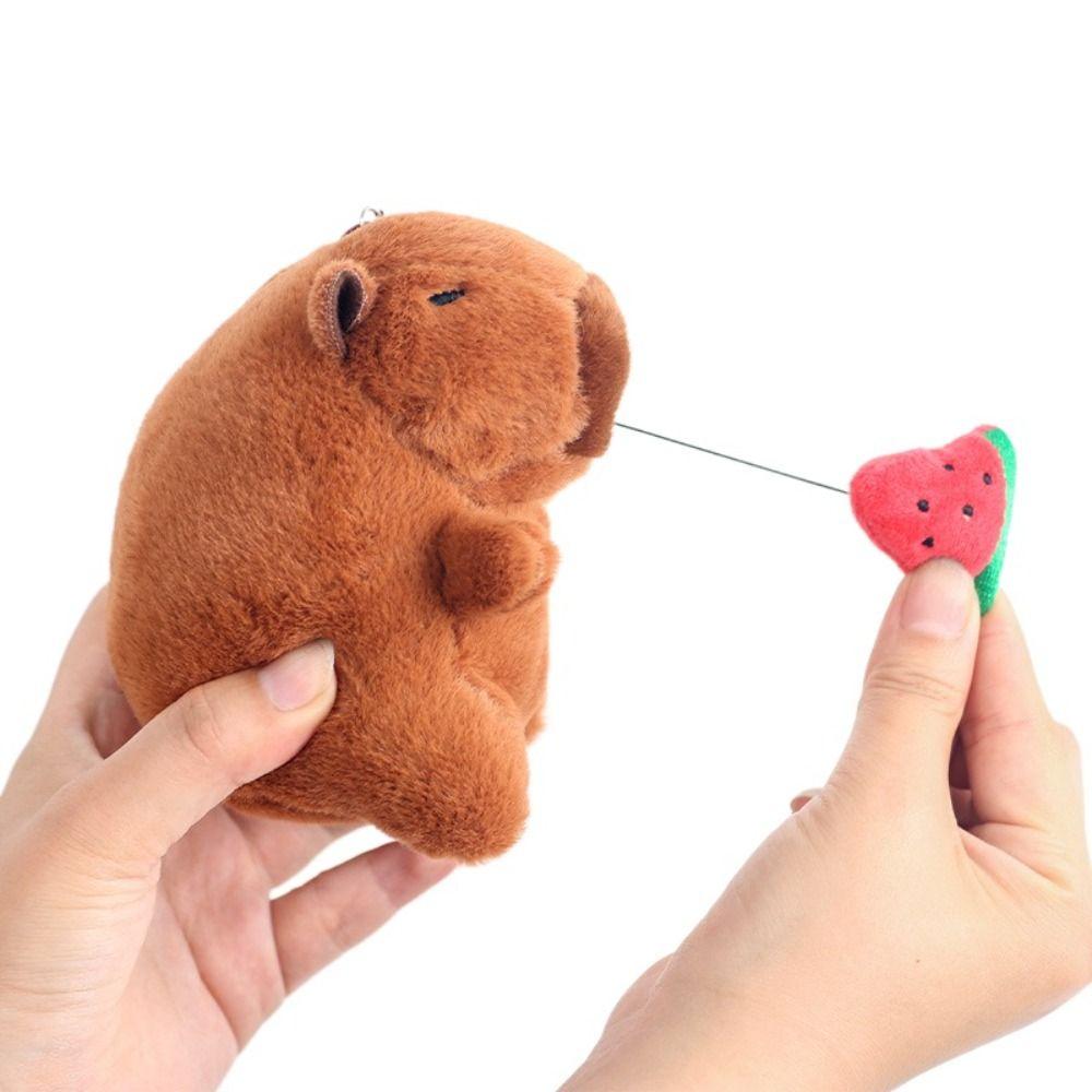 Ice Cream Capybara Plush Pendant Strawberry Capybara Plushie Doll  Christmas Gift