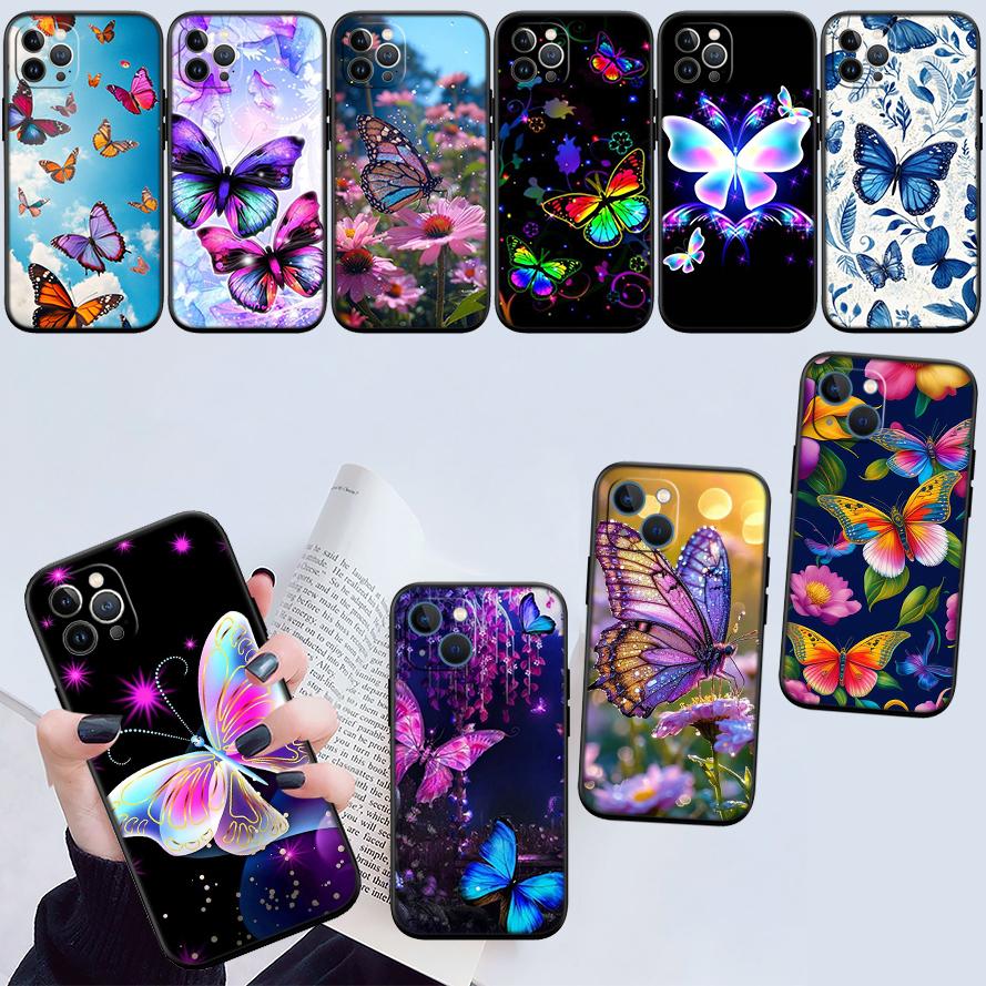 RA9 Colorful Butterfly Phone Case for Samsung Galaxy A11 A12 A13 A15 A52S A53 A55 A56 A70 A71 A72 A73 F06 F16 F56 S10 Plus S10e