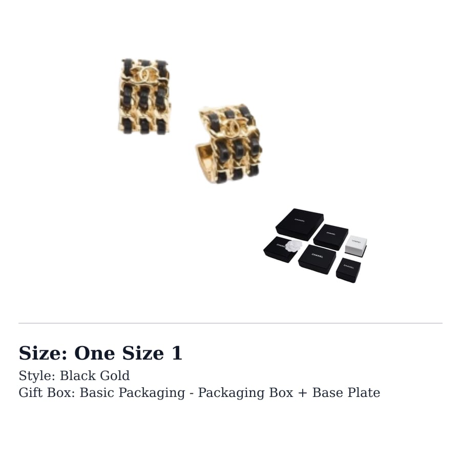 CHANEL Earrings Women's Black Gold ABH154-B23469-U7516